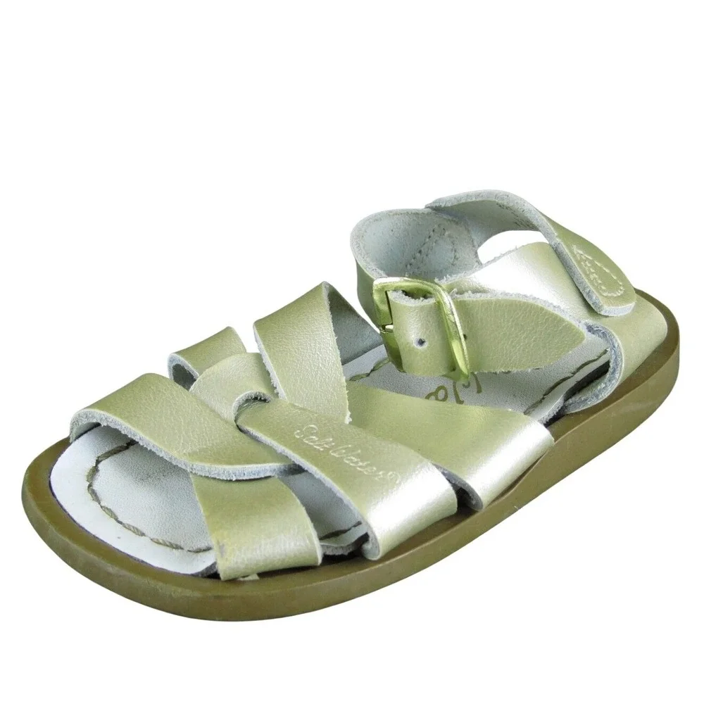 Salt Water Girls Gladiator Size T 5 Medium Shoes Gold Leather Buckle